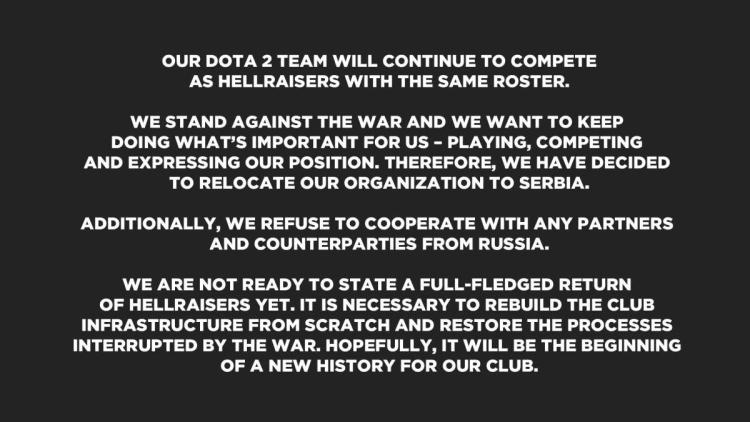 HellRaisers annonserte en retur til Dota 2