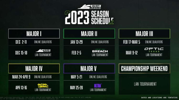 Tidsplan og deltakere Call of Duty League 2023