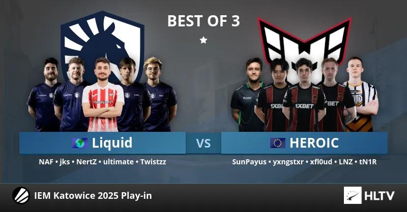 HEROIC beseirer Team Liquid i den siste kampen på dag 1 av IEM Katowice 2025