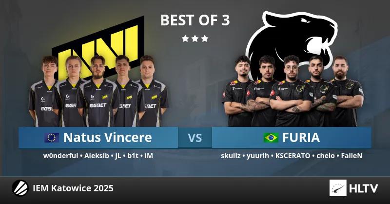 Na'Vi vil møte FURIA Esports i deres første kamp i IEM Katowice 2025 Group Stage