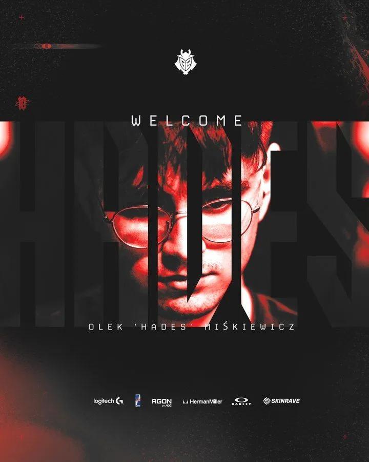 G2 signerte en ny snikskytter i stedet for M0NESY, tidligere Monte-spiller Hades blir med