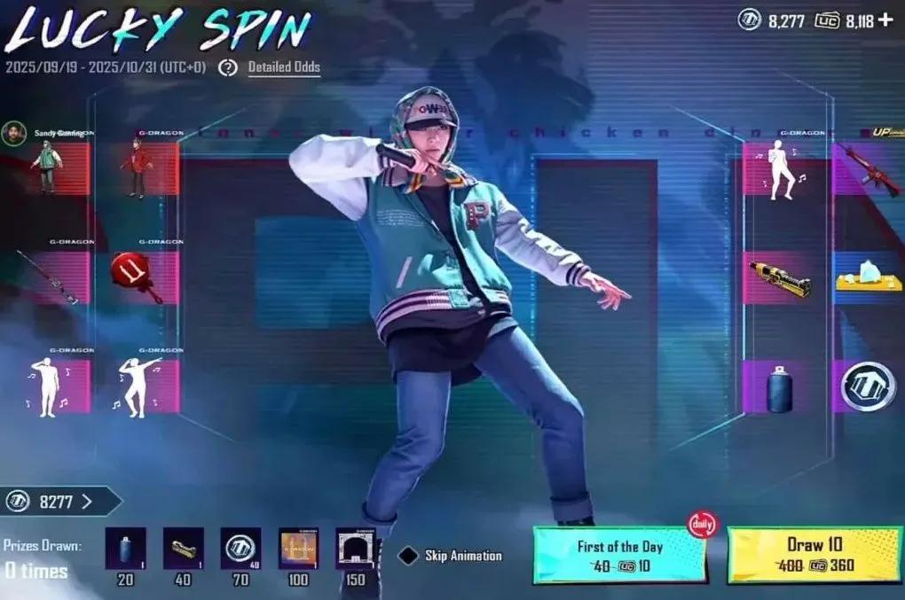 PUBG Mobile x G-Dragon-samarbeid: Lykkespinn, belønninger og eksklusivt innhold