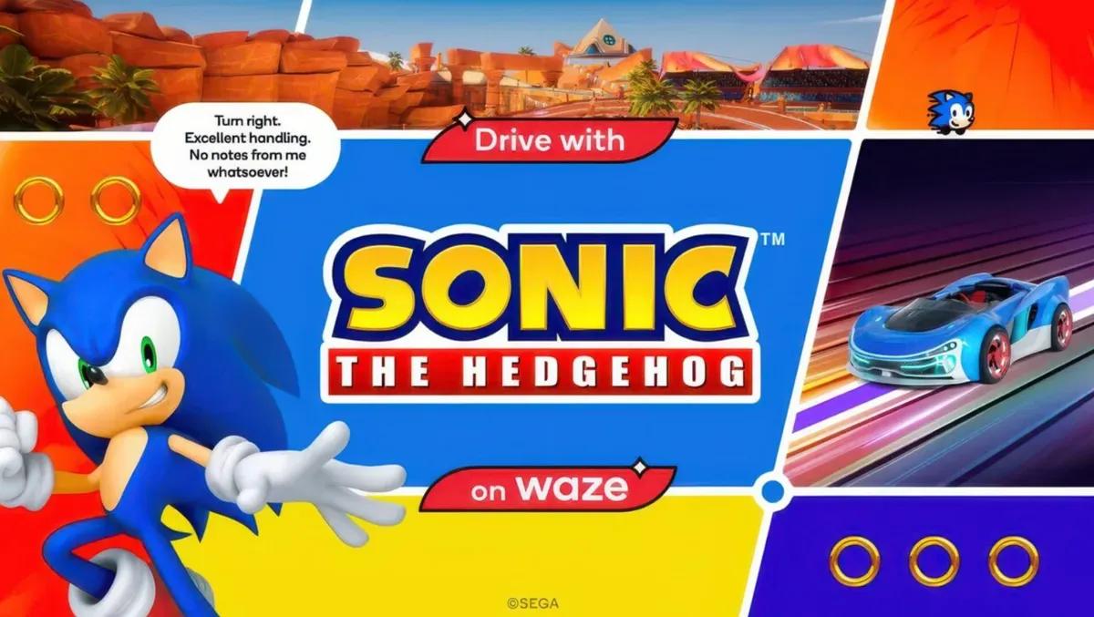 Sonic the Hedgehog kjører inn i Waze som din nye kjørekamerat