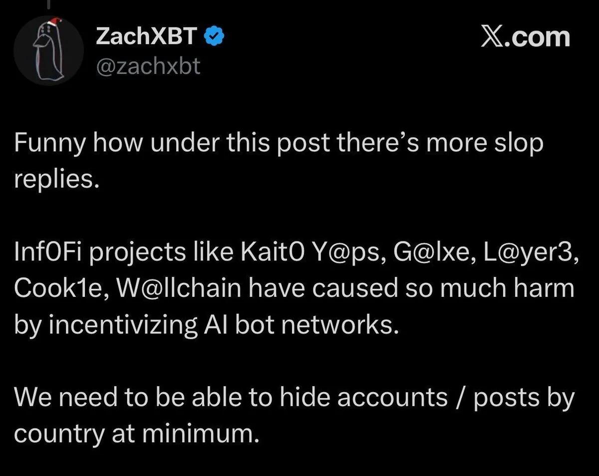ZachXBT kritiserer InfoFi-prosjekter for å oppmuntre AI Bots
