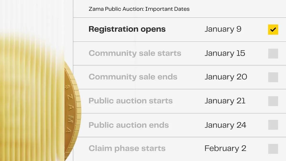 Zama Protocol starter registrering av tokensalg