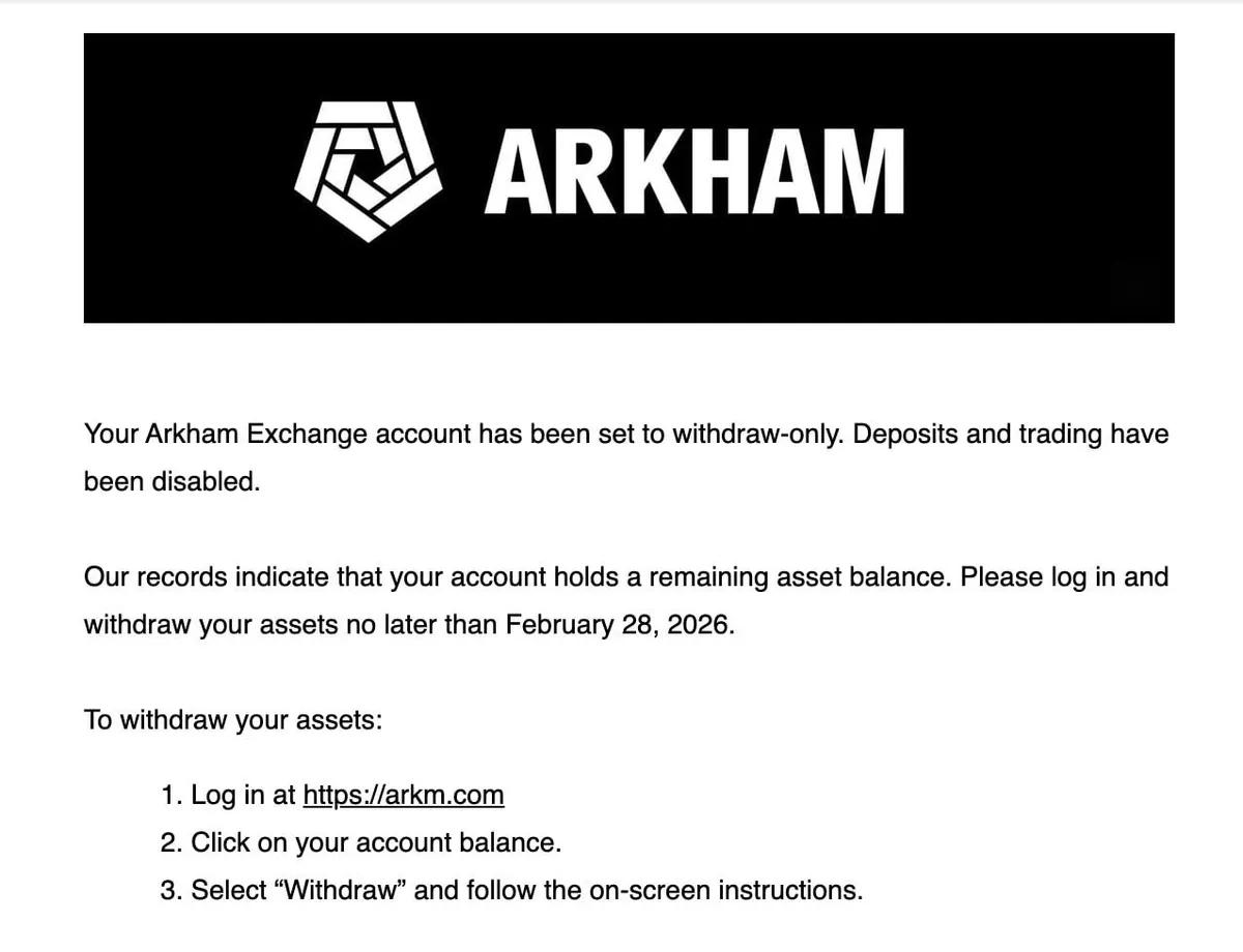Arkham Exchange: Administrerende direktør benekter nedleggelsesrykter, men brukere får e-poster med frist 28. februar
