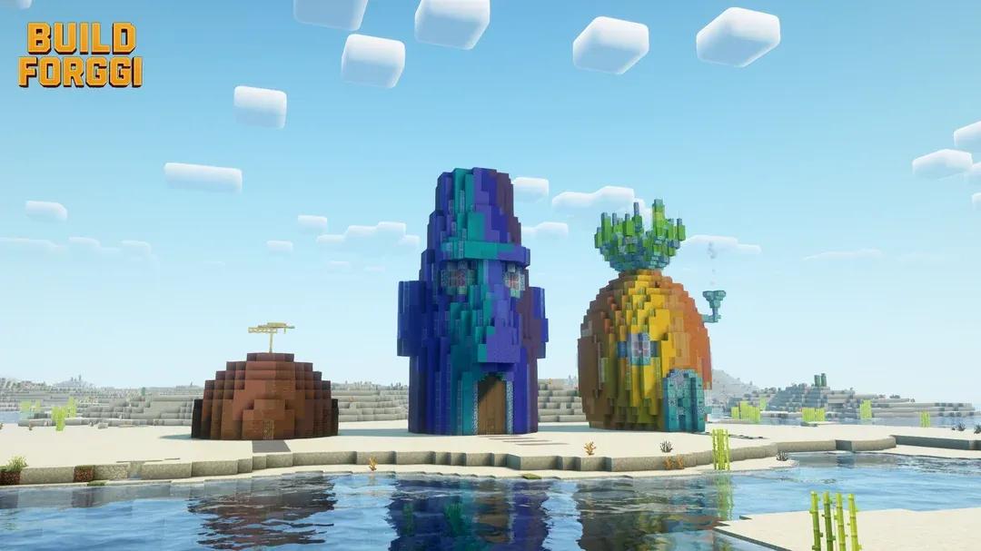 Minecraft-spiller gjenskaper SvampeBobs konkyliegate i fantastiske detaljer