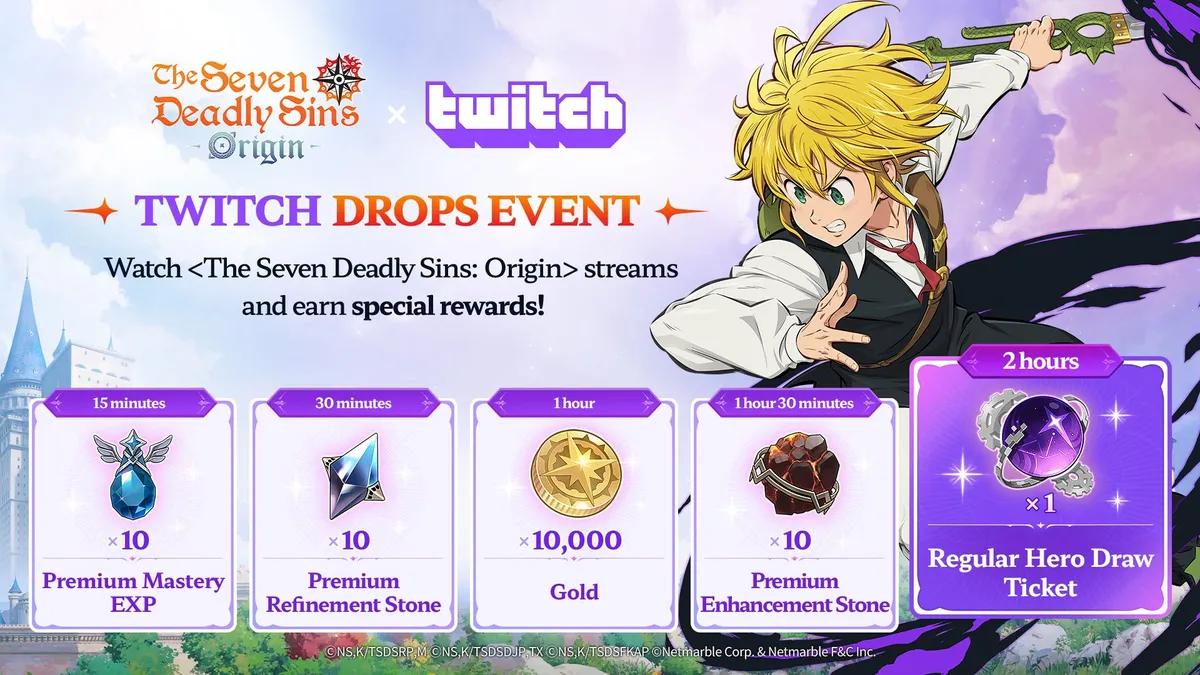Netmarble kunngjør Twitch Drops Event for The Seven Deadly Sins: Origin