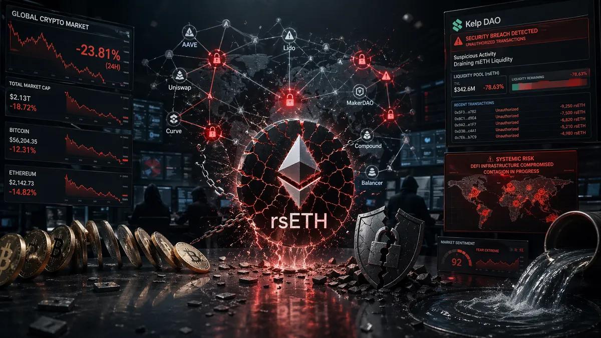 Hele kryptomarkedet er truet! rsETH Kelp DAO-hacket eskalerer til en systemisk DeFi-krise.