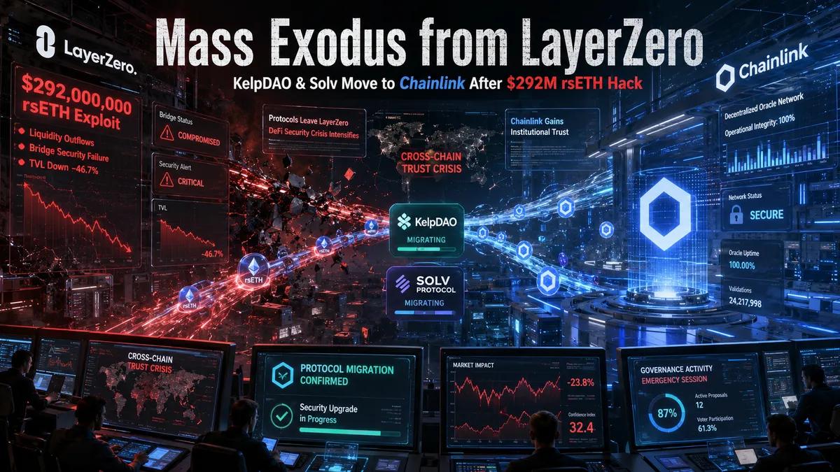 Masseutvandring fra LayerZero: KelpDAO og Solv Protocol migrerer til Chainlink etter $ 292 millioner rsETH-hack