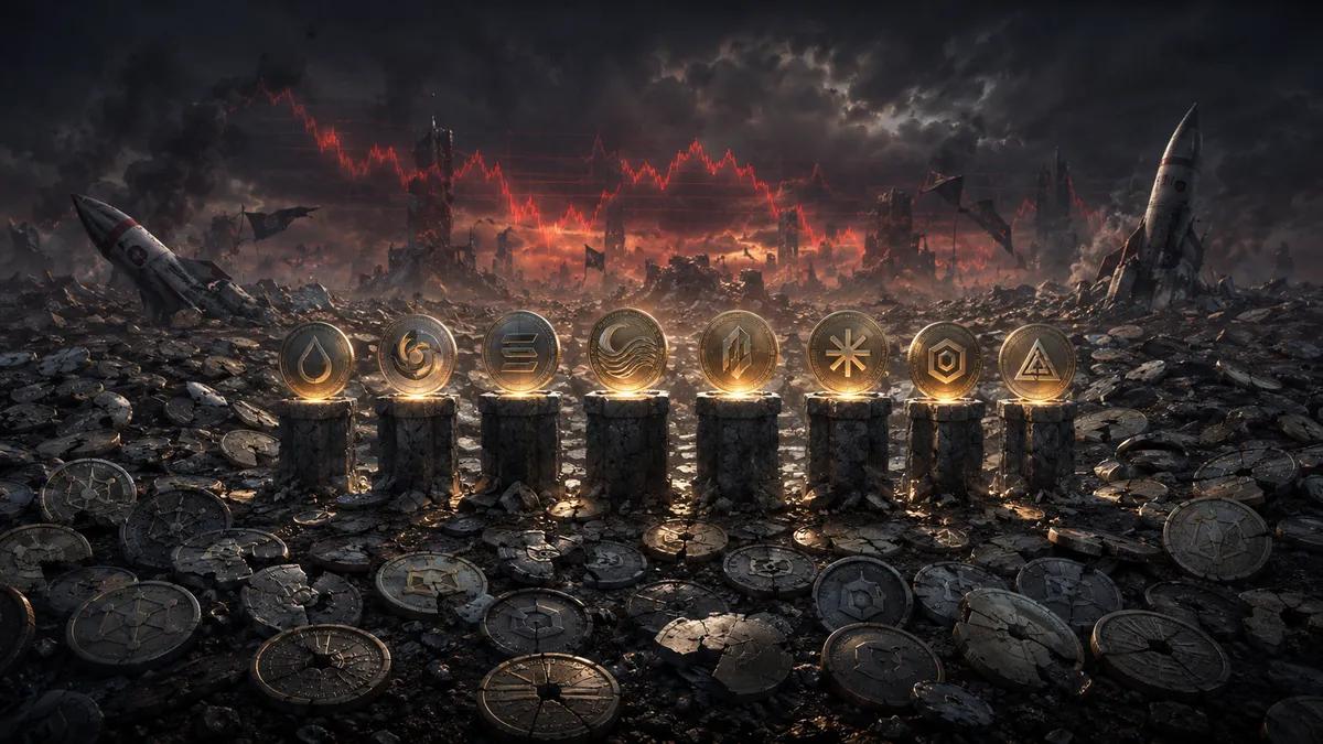 Bare 8 av 113 større altcoins som ble lansert siden 2024 handles fortsatt over lanseringsprisen