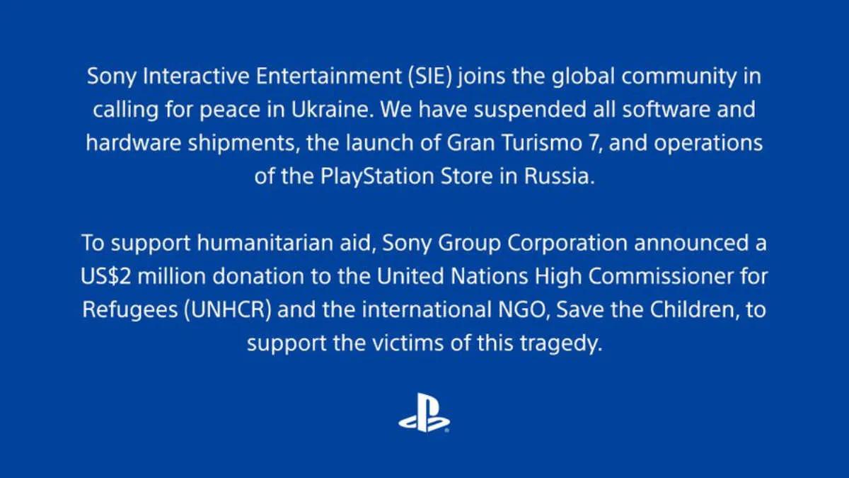 Sony suspenderer leveranser og drift av PlayStation Store i Russland