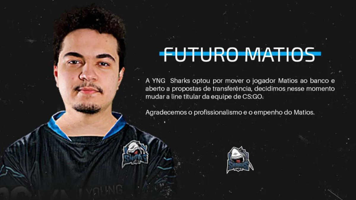 matios forlot startoppstillingen Sharks Esports