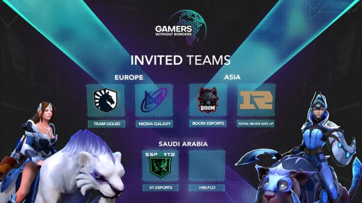 Team Liquid, Nigma Galaxy, Royal Never Give Up og BOOM Esports mottok invitasjoner til Gamers Without Borders 2022