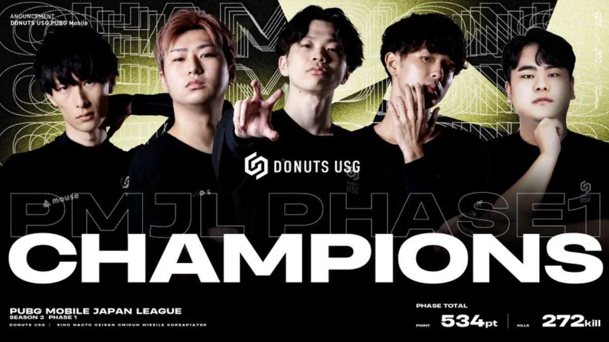 Donuts USG ble mester PUBG Mobile Japan League Season 2: Phase 1