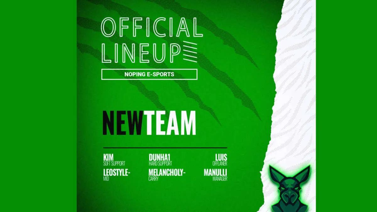 NoPing e-sports kunngjorde en ny line-up for Dota 2