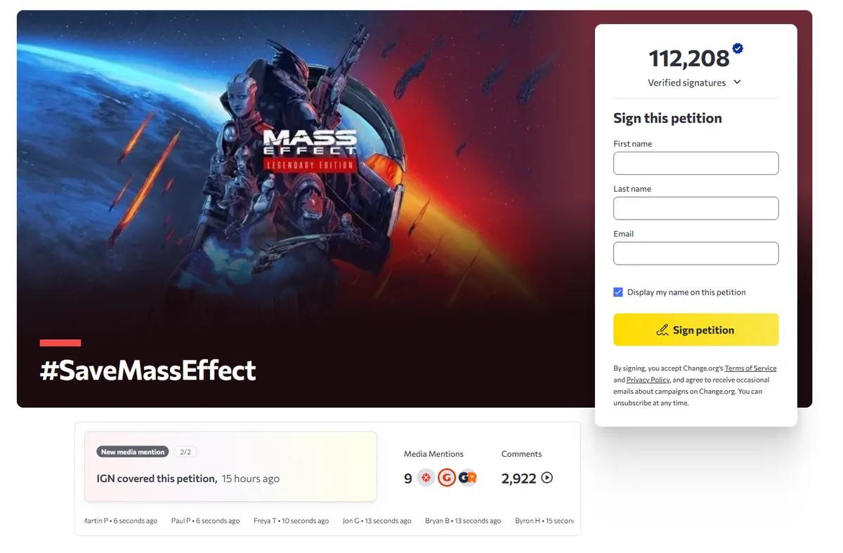 Fans lanserer underskriftskampanje for å redde Mass Effect 5 – den har allerede mer enn 100 000 underskrifter