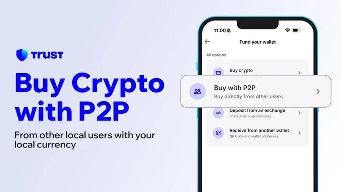 Trust Wallet lanserer P2P-tjeneste for handel med kryptovaluta i over 150 land