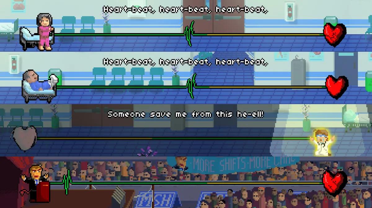 Rhytm Doctor viser hvordan et spill med én knapp kan bære en hel fortelling