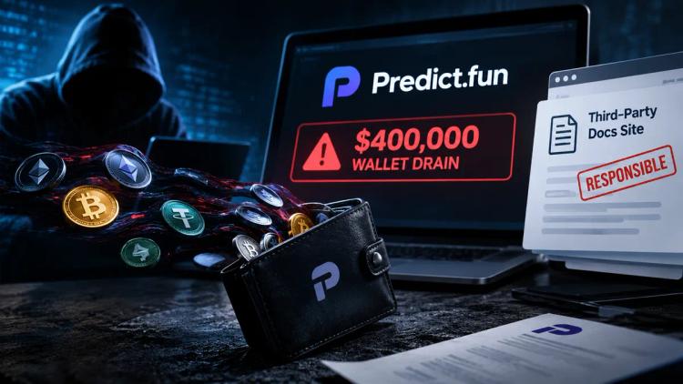 Predict.fun bekrefter lommeboktap på 400 000 dollar og skylder på et tredjeparts dokumentasjonsnettsted