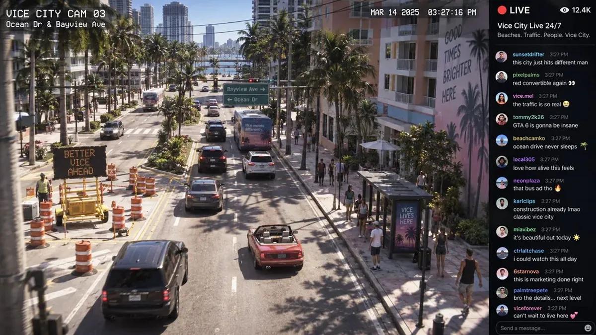 Brukere kom med et nytt forslag til markedsføringen av GTA 6 – overvåkningskameraer rundt om i Vice City som er i drift døgnet rundt