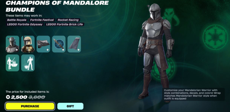 Fortnite: Tilpassbar Mandalorian Warrior Skin - Full utstillingsvindu og prisguide 1