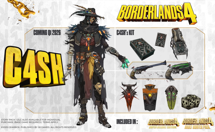Borderlands 4 Reveals First Paid DLC Character C4SH Amid Ongoing PC Issues 1
